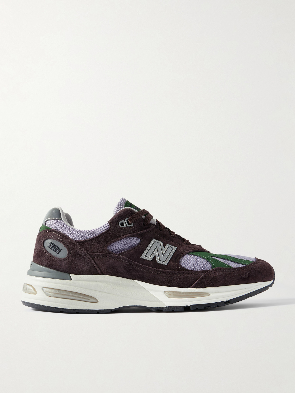 New Balance - 991 Leather- And Suede-trimmed And Mesh Sneakers - Brown