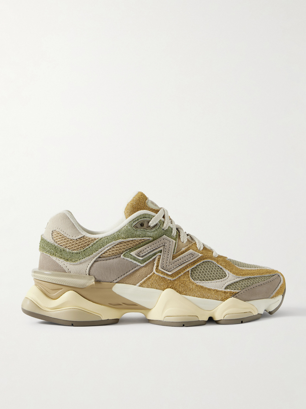New Balance 9060 Nubuck-trimmed Suede And Mesh Sneakers In Neutrals