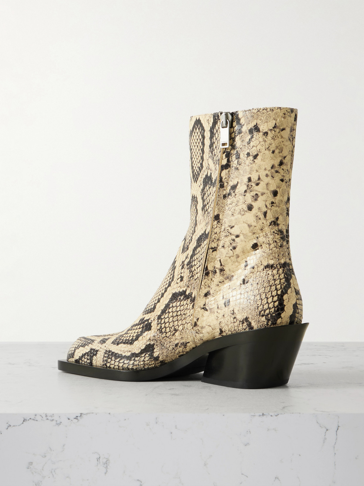 Jil Sander Snake-print Leather Ankle Boots In Animal Print