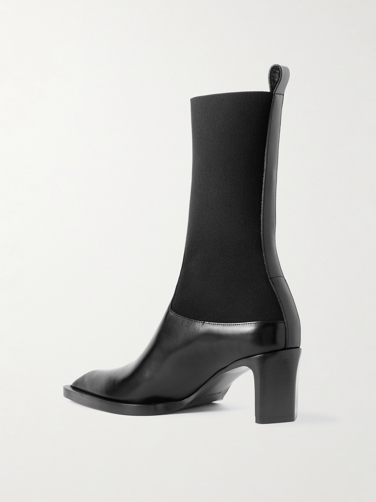 Jil Sander Stretch-knit And Leather Ankle Boots