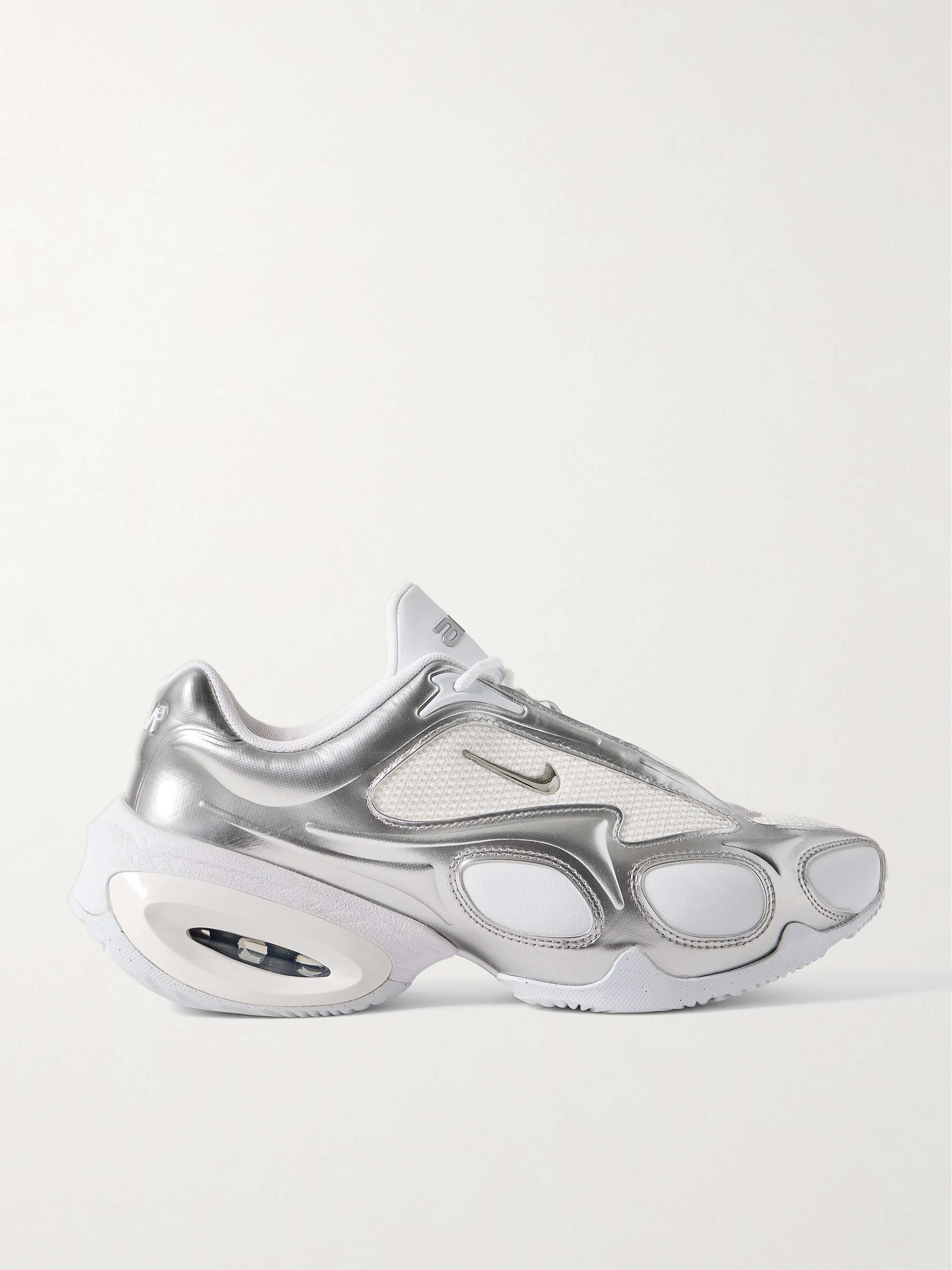 NIKE Air Max Muse mesh-trimmed metallic leather sneakers NIKE Air Max Muse mesh-trimmed metallic leather sneakers