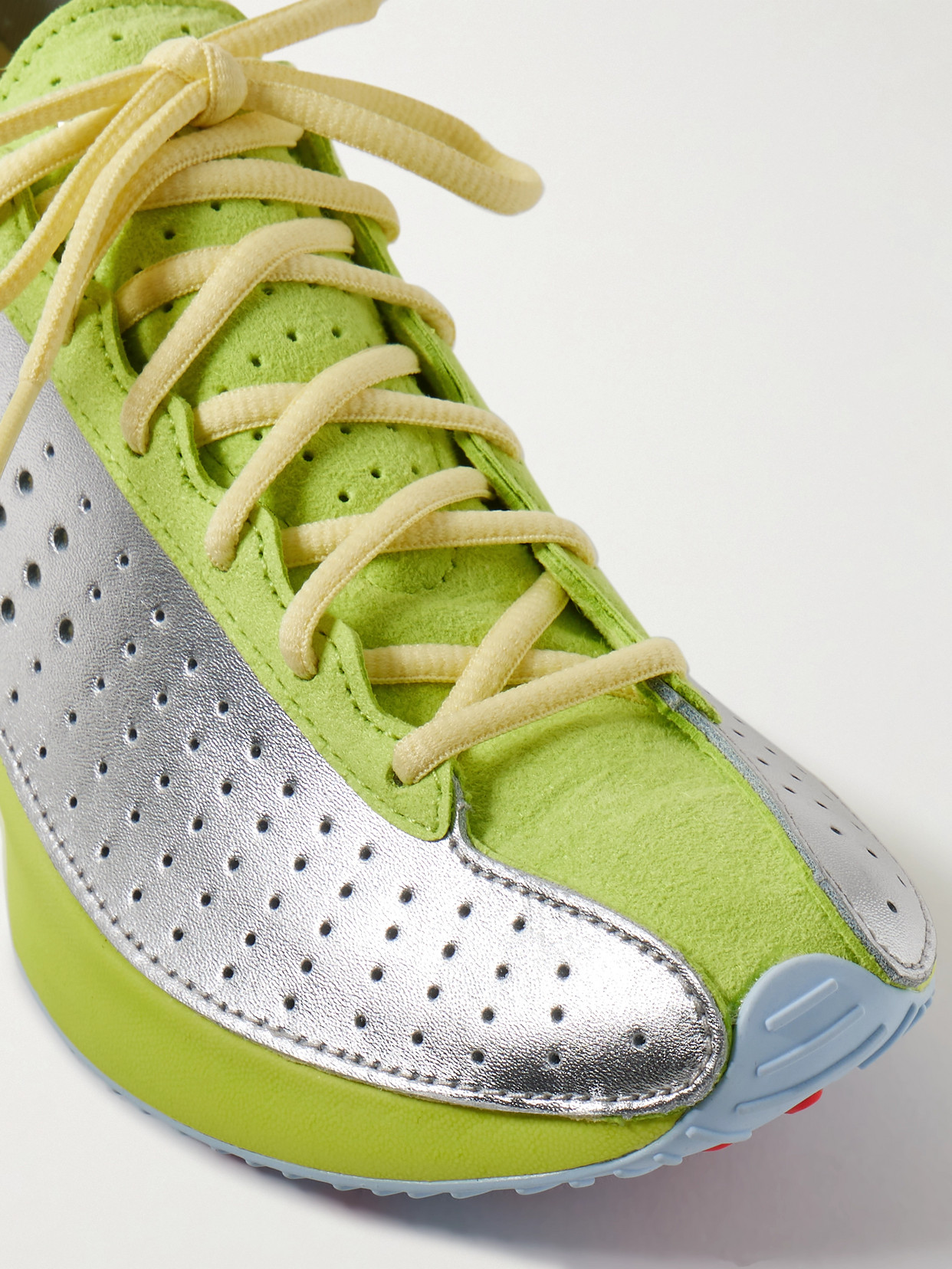 Nike Air Superfly Suede And Perforated Metallic Leather Sneakers