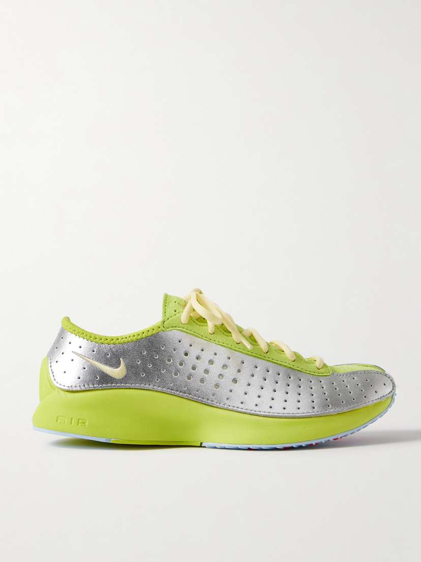 Nike Air Superfly Suede And Perforated Metallic Leather Sneakers