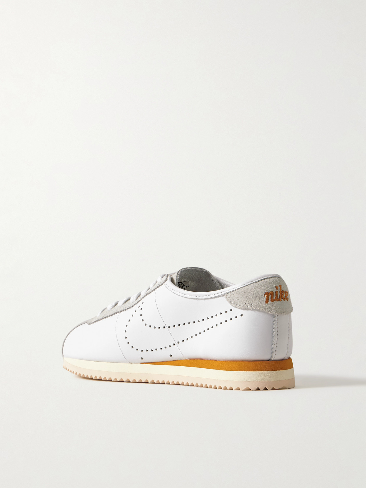 Nike Cortez Decon Suede-trimmed Perforated Leather Sneakers In White