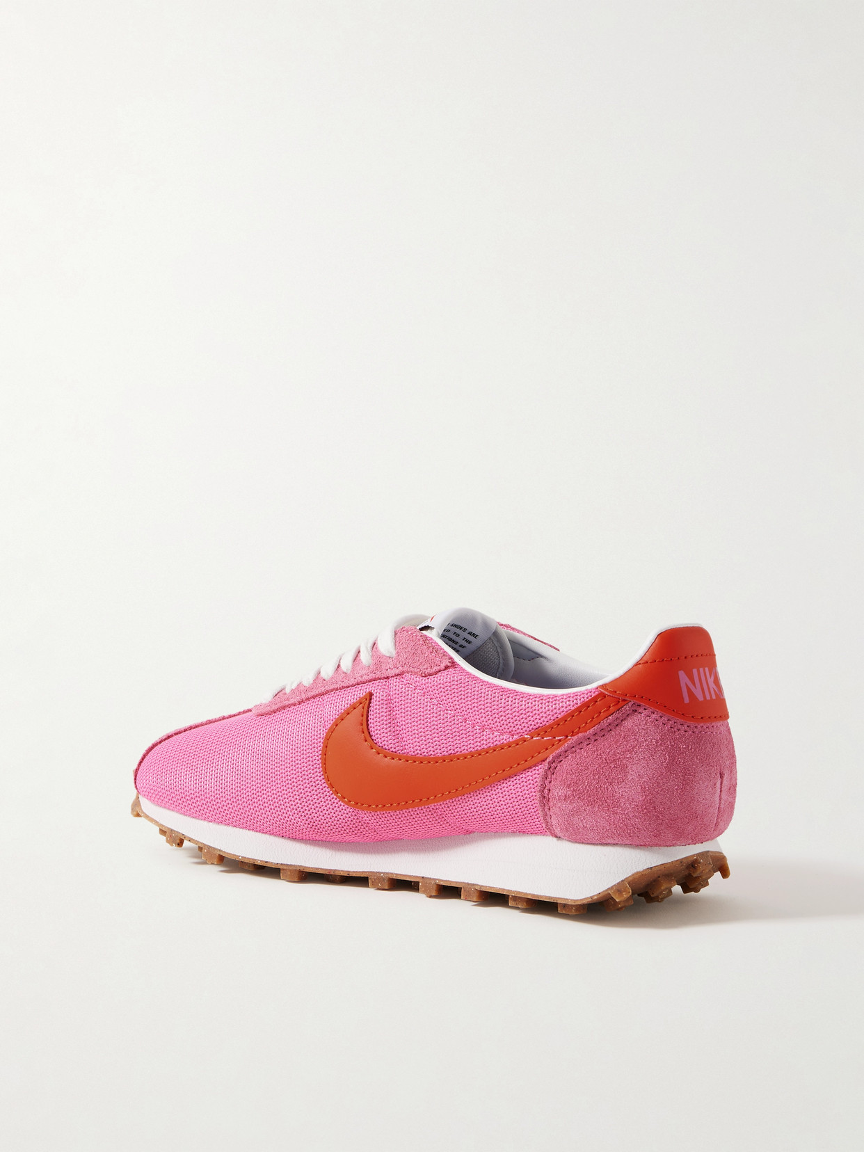Shop Nike Ld-1000 Leather And Brushed Suede-trimmed Mesh Sneakers In Pink
