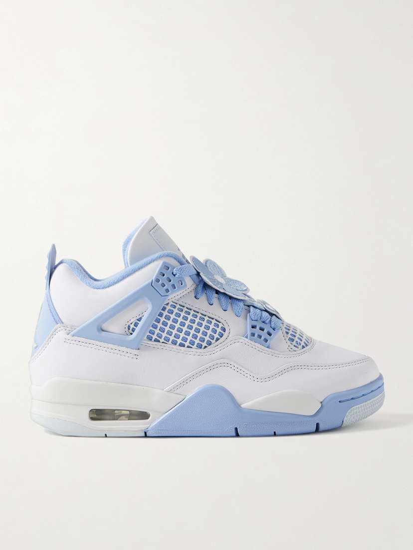 Nike Air Jordan 4 Retro Rubber And Mesh-trimmed Leather High-top Sneakers