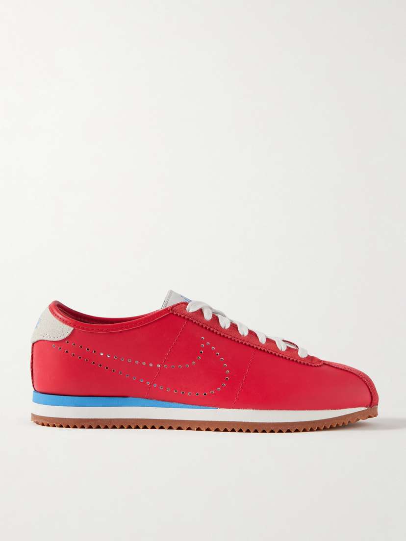 Nike Cortez Decon Suede-trimmed Perforated Leather Sneakers