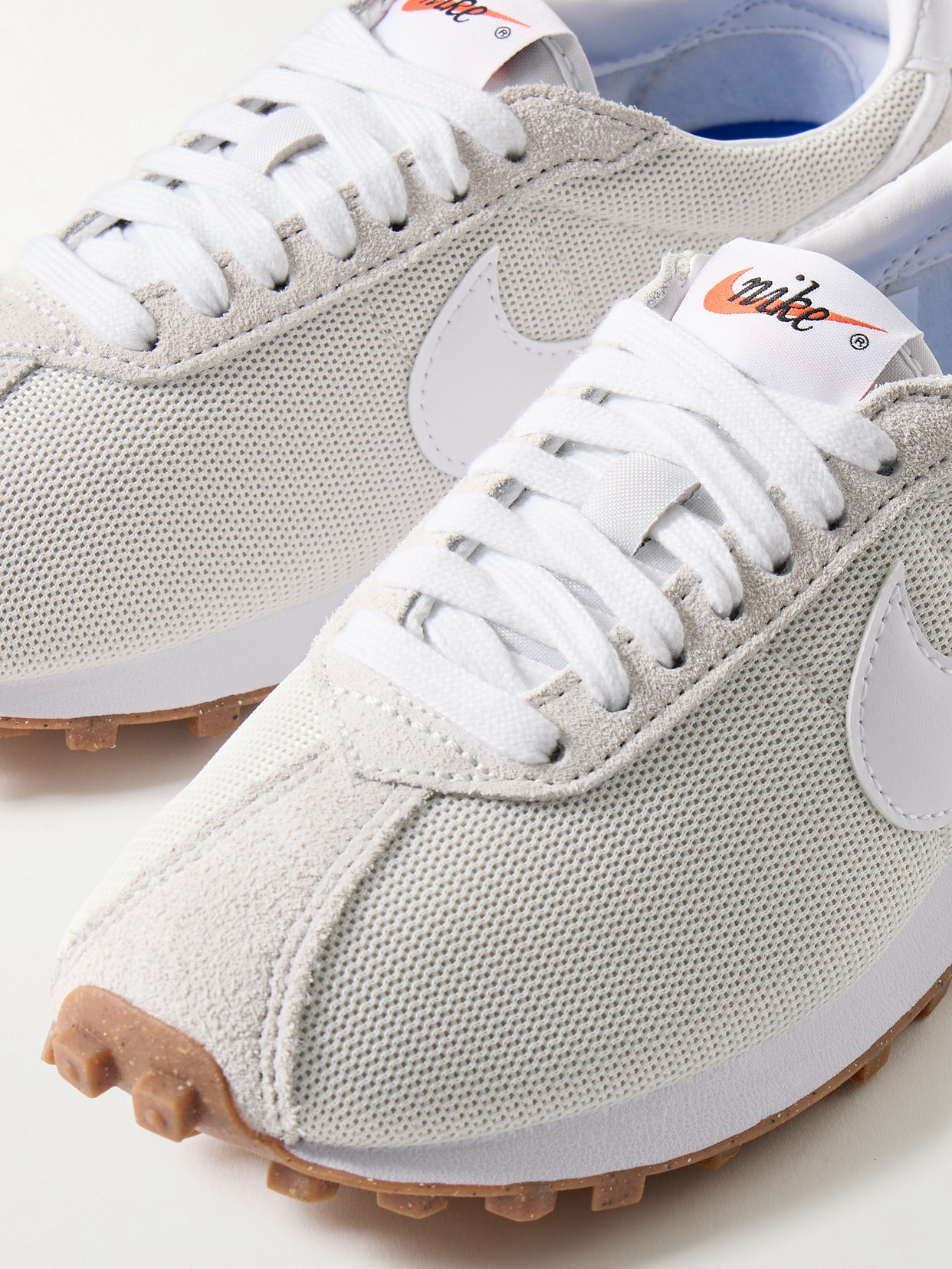 NIKE LD-1000 LEATHER AND BRUSHED SUEDE-TRIMMED MESH SNEAKERS