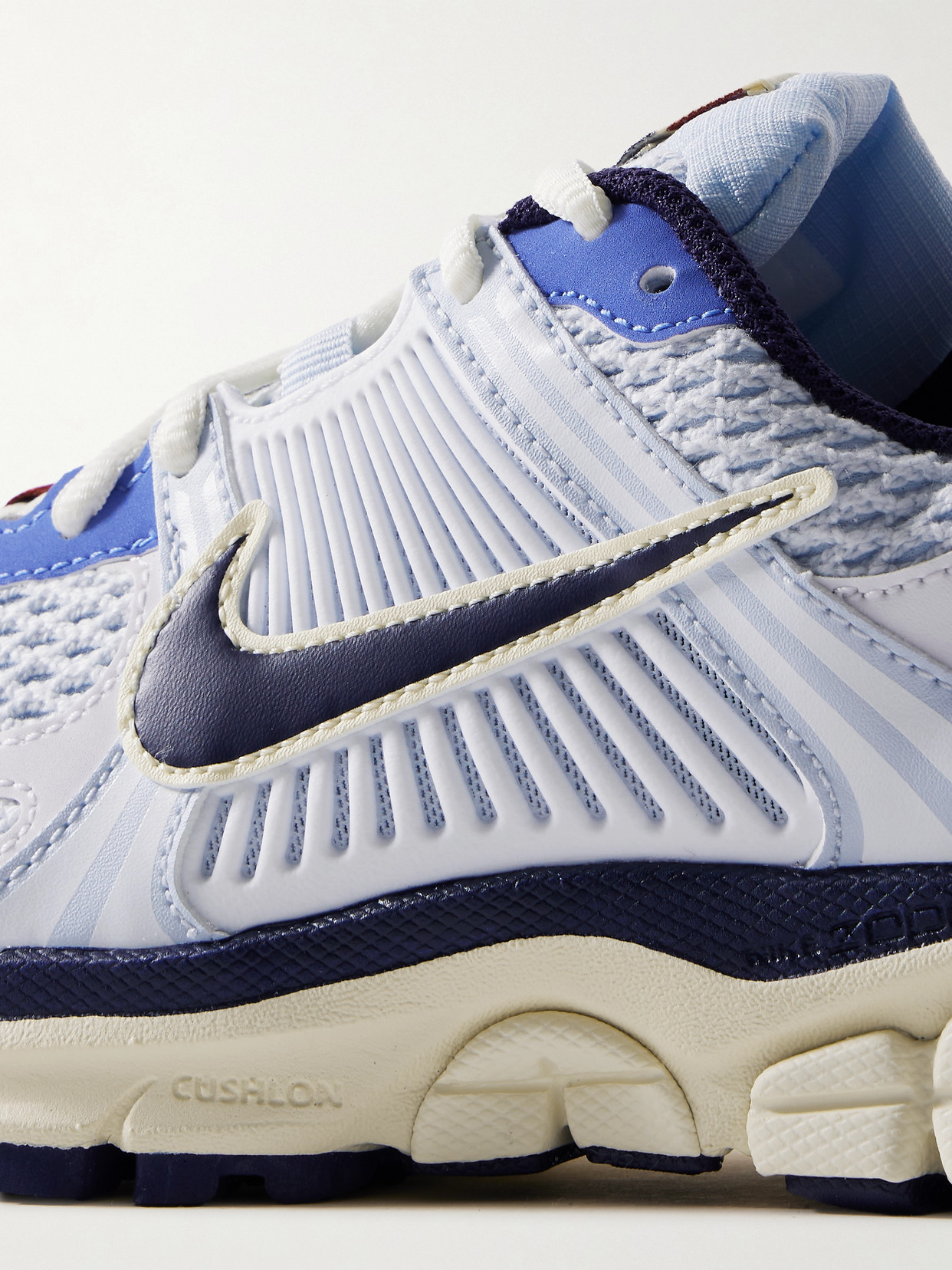 NIKE ZOOM VOMERO 5 LEATHER AND RUBBER-TRIMMED MESH SNEAKERS