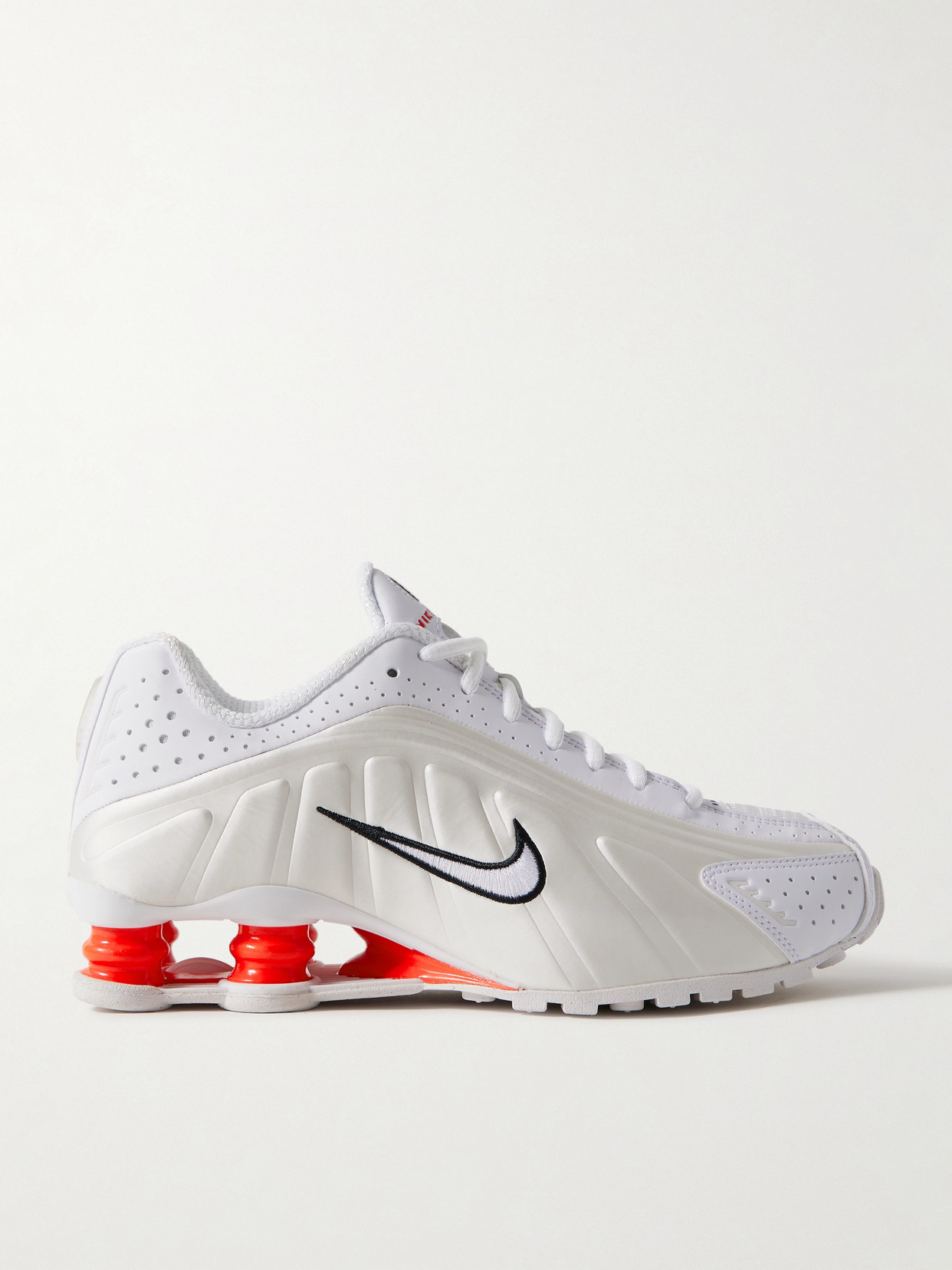 Nike Shox R4 Rubber-trimmed Shell Sneakers In White