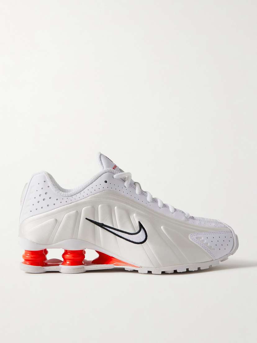 Nike Shox R4 Rubber-trimmed Shell Sneakers