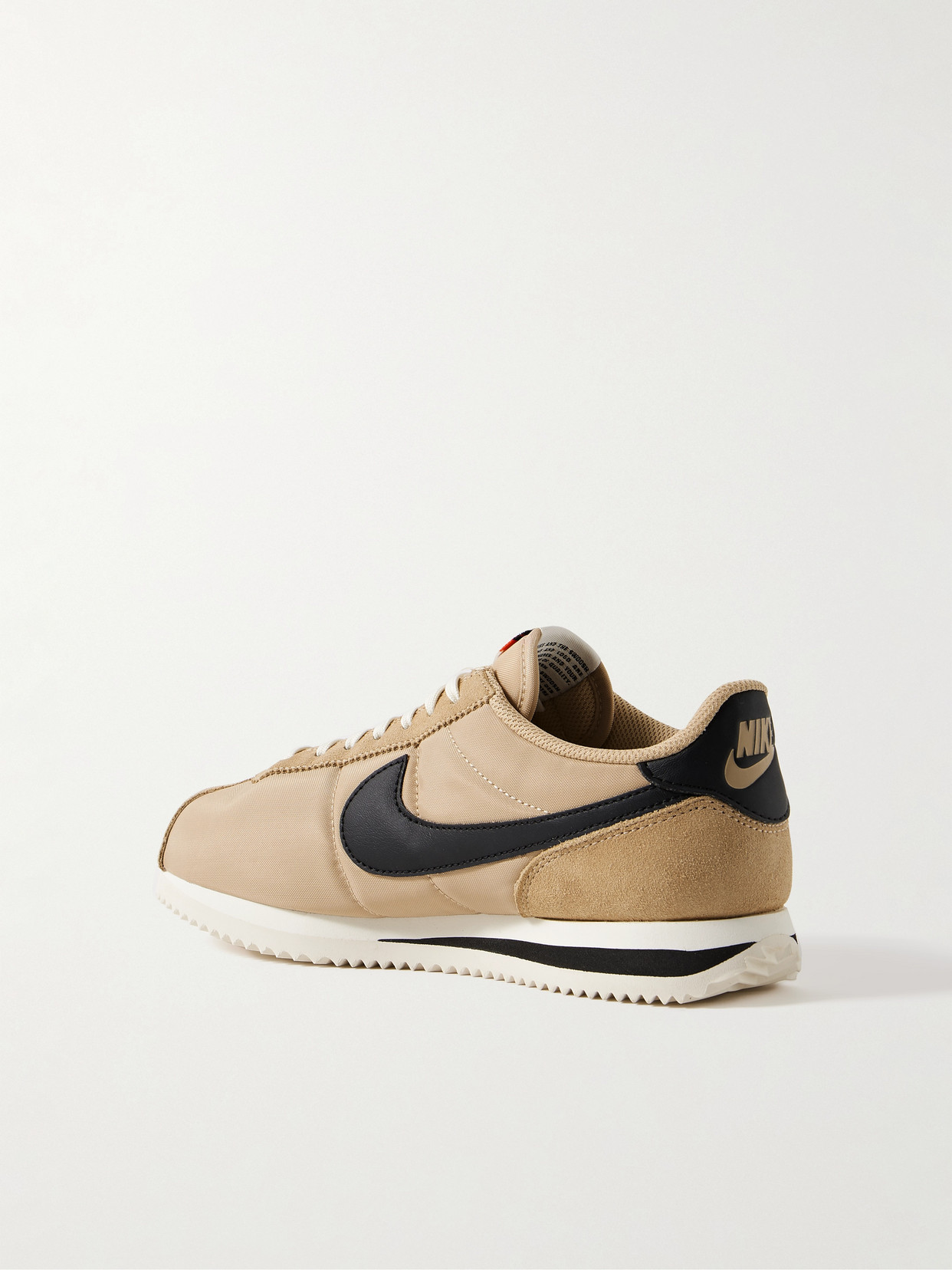 NIKE CORTEZ LEATHER AND SUEDE-TRIMMED SHELL SNEAKERS
