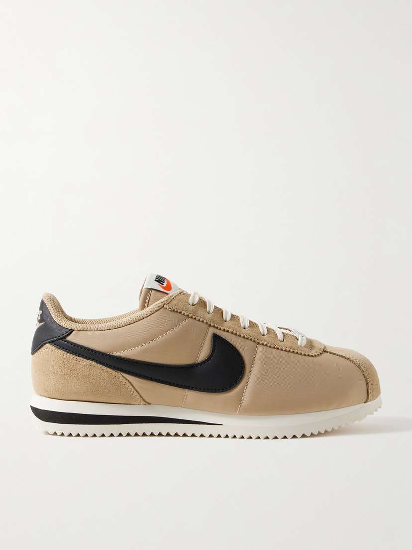 Nike Cortez Leather And Suede-trimmed Shell Sneakers