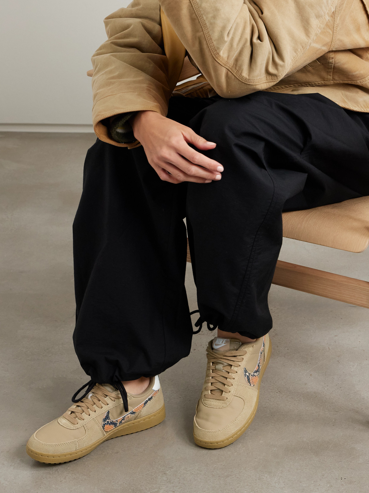 Field General Snake-Effect Leather And Sneakers