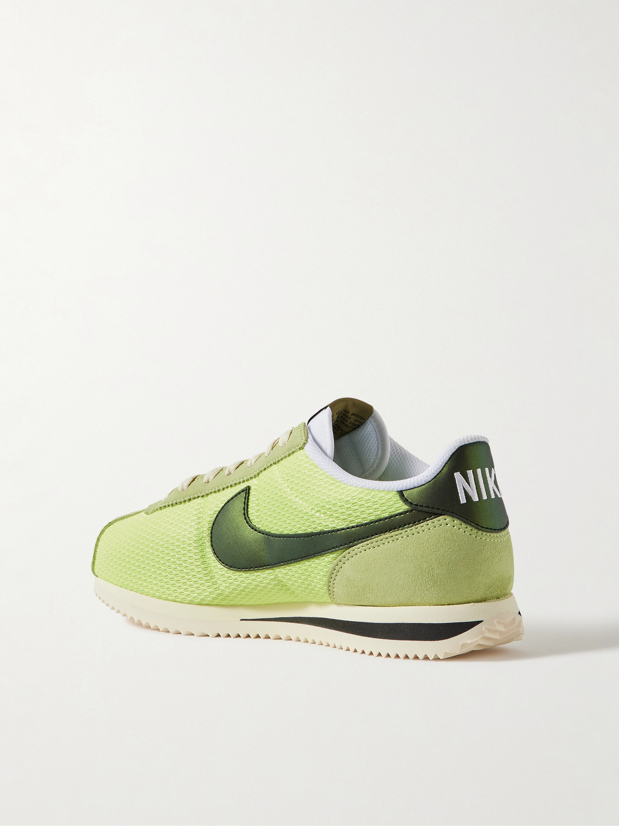 NIKE CORTEZ LEATHER AND SUEDE-TRIMMED MESH SNEAKERS