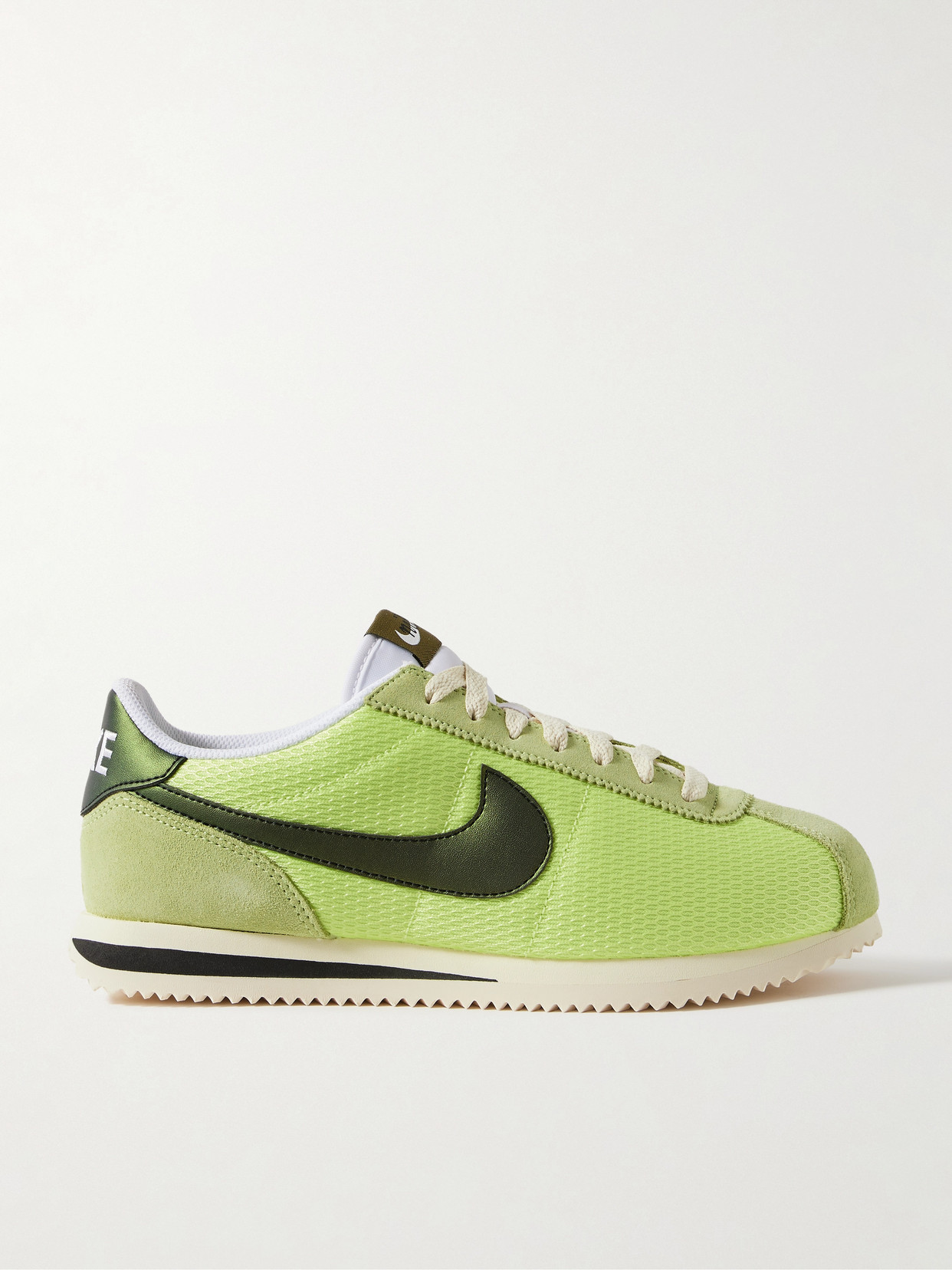 Nike Cortez Leather And Suede-trimmed Mesh Sneakers In Yellow