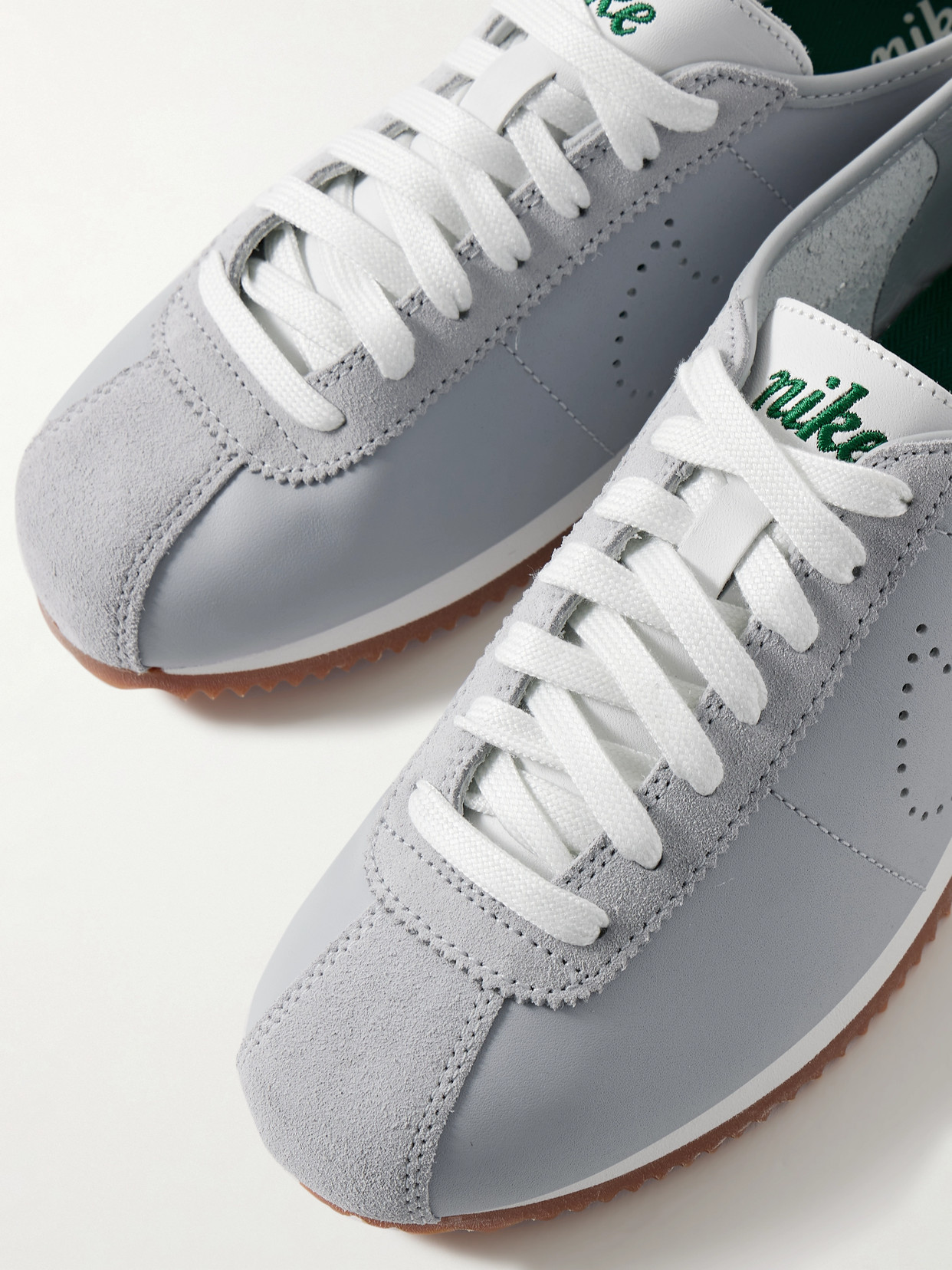 Nike Cortez Decon Suede-trimmed Perforated Leather Sneakers