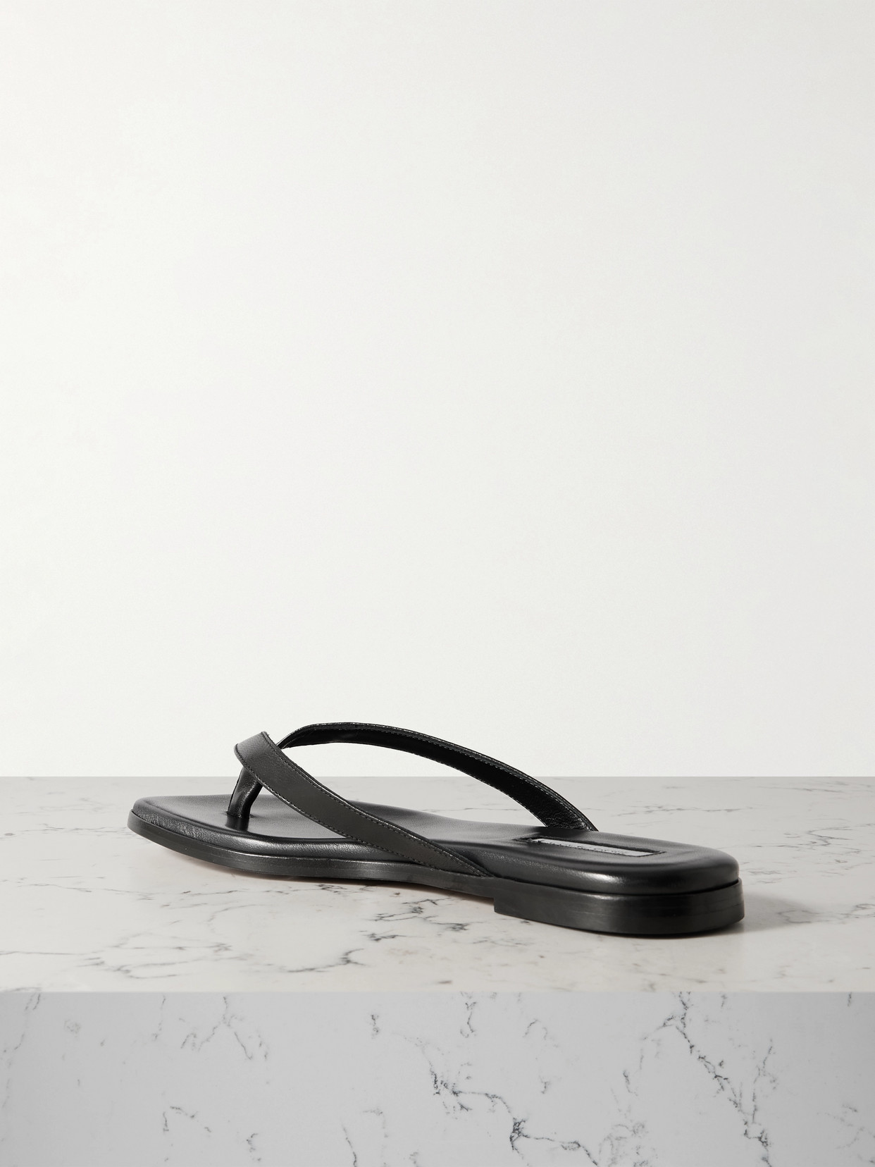 Emme Parsons Meta Leather Flip Flops In Black