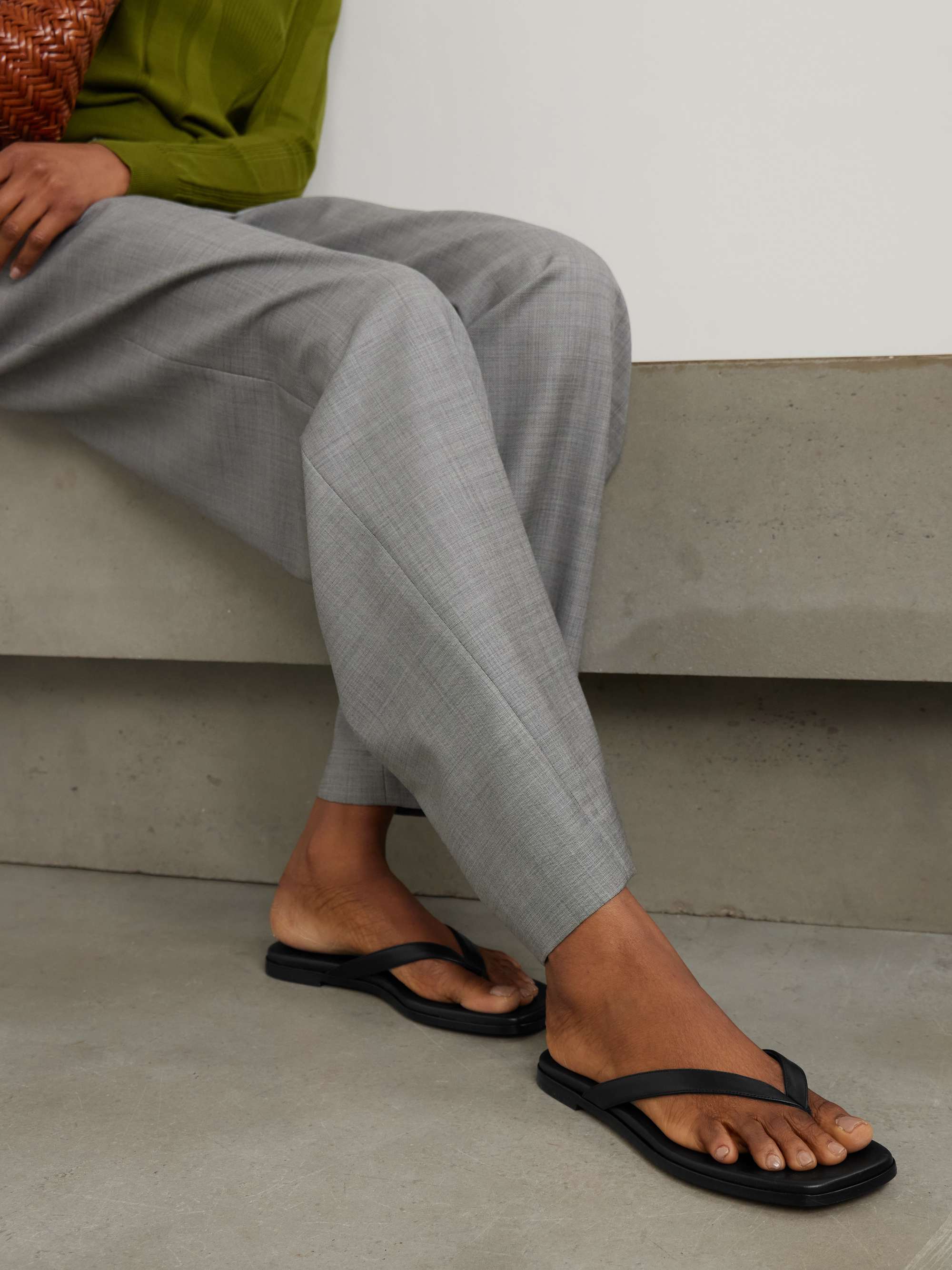 EMME PARSONS Meta leather flip flops | NET-A-PORTER