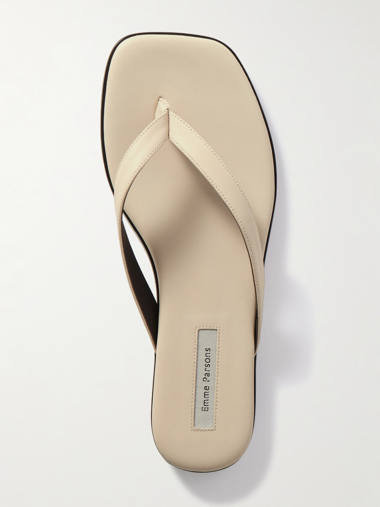 Emme Parsons Meta Leather Flip Flops In Ivory
