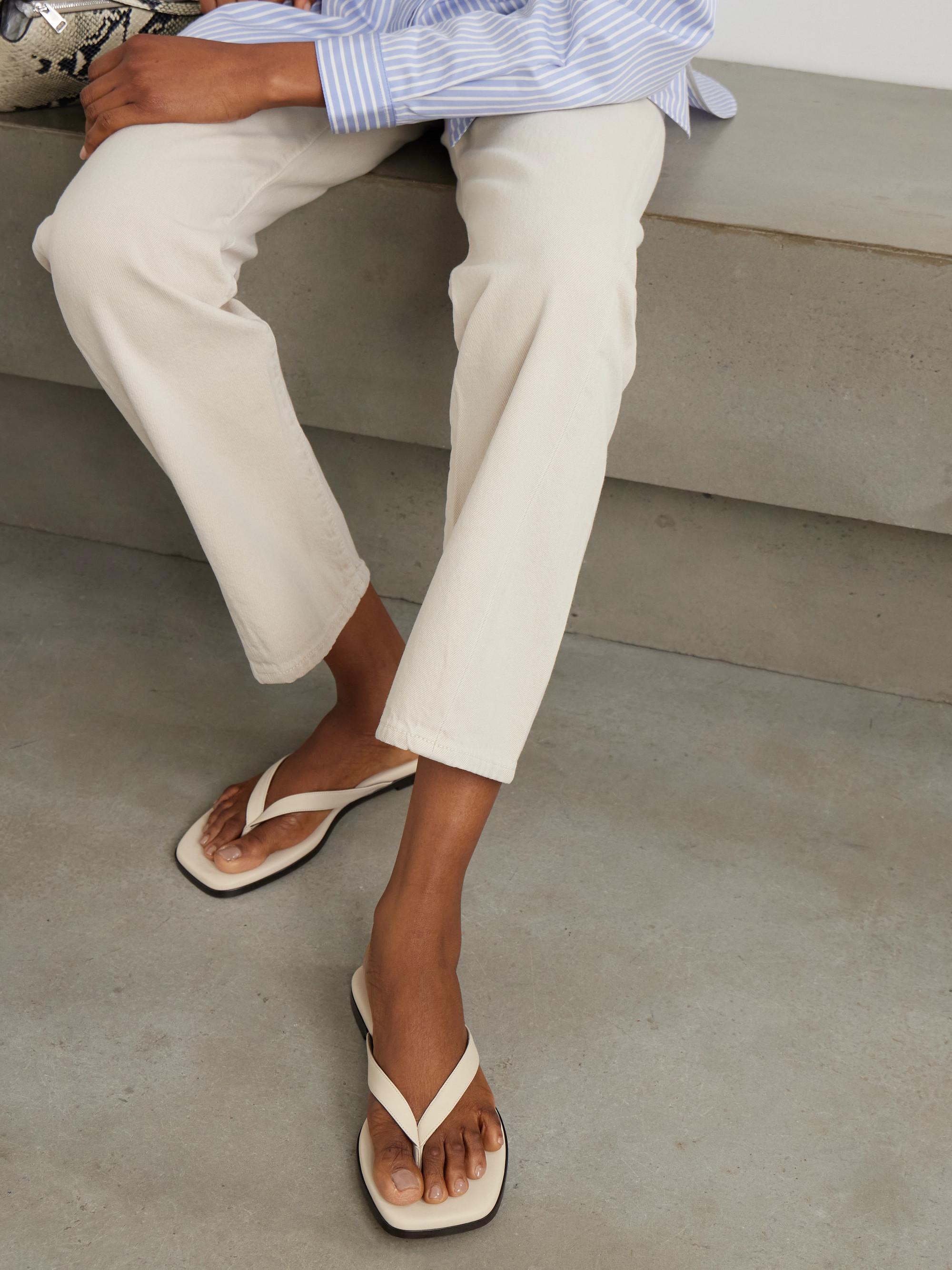 Emme Parsons Meta leather flip flops thumbnail