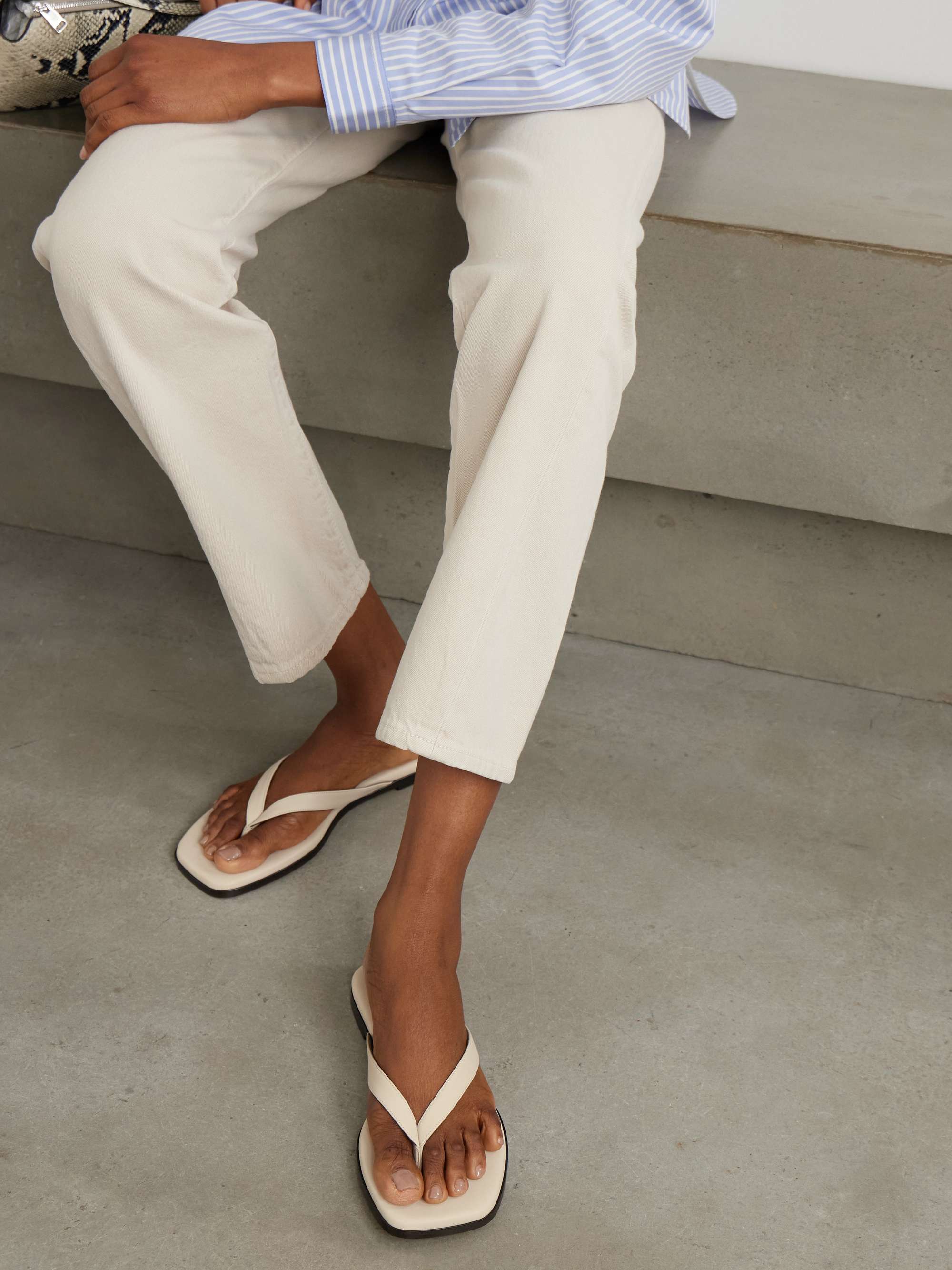 EMME PARSONS Meta leather flip flops | NET-A-PORTER
