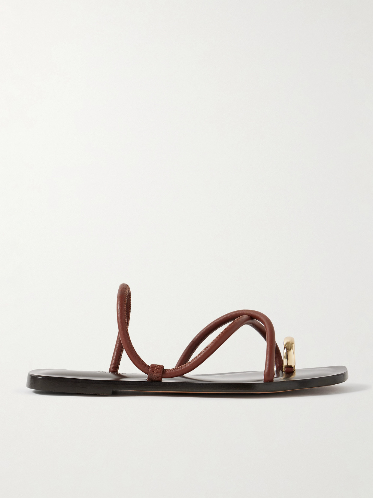Emme Parsons Laurie Embellished Leather Sandals In Brown