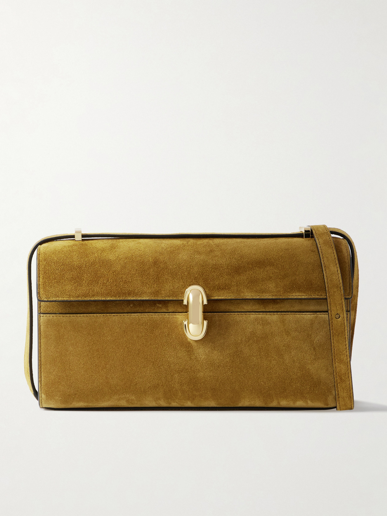 Savette Symmetry 26 Suede Shoulder Bag In Brown