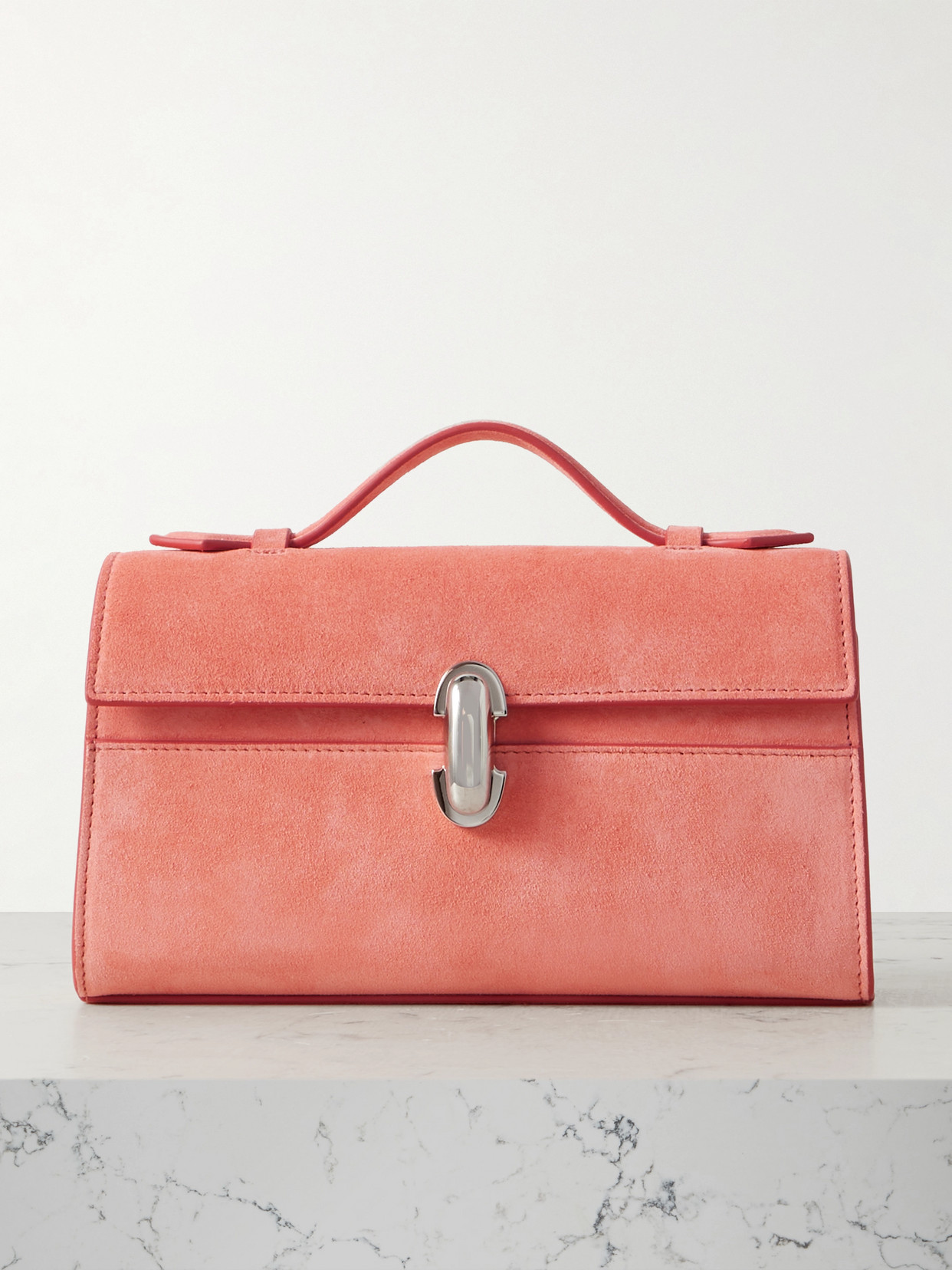 Savette Symmetry Pochette Leather And Mesh Tote In Pink