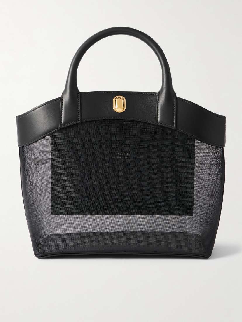 Savette Tondo Leather-trimmed Mesh Tote