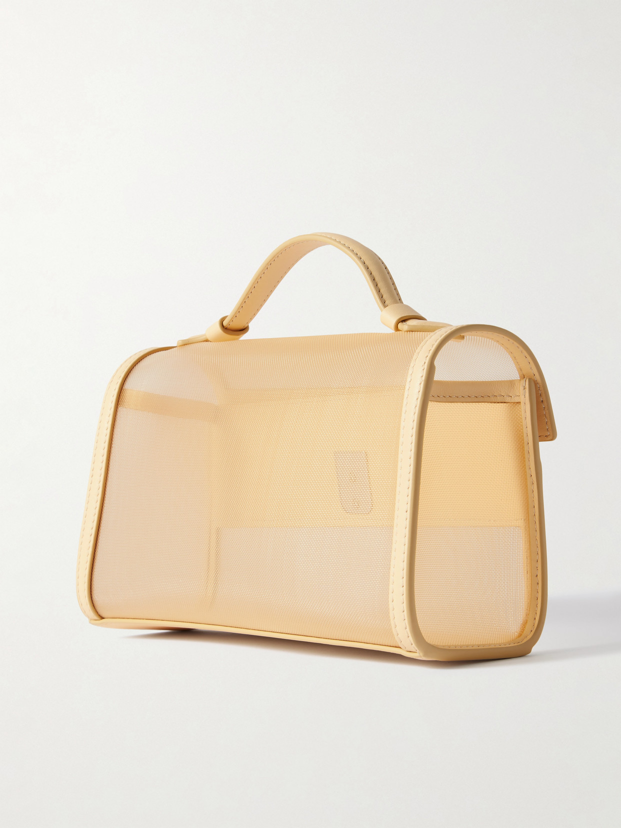 Savette Symmetry Pochette Leather And Mesh Tote In Neutrals