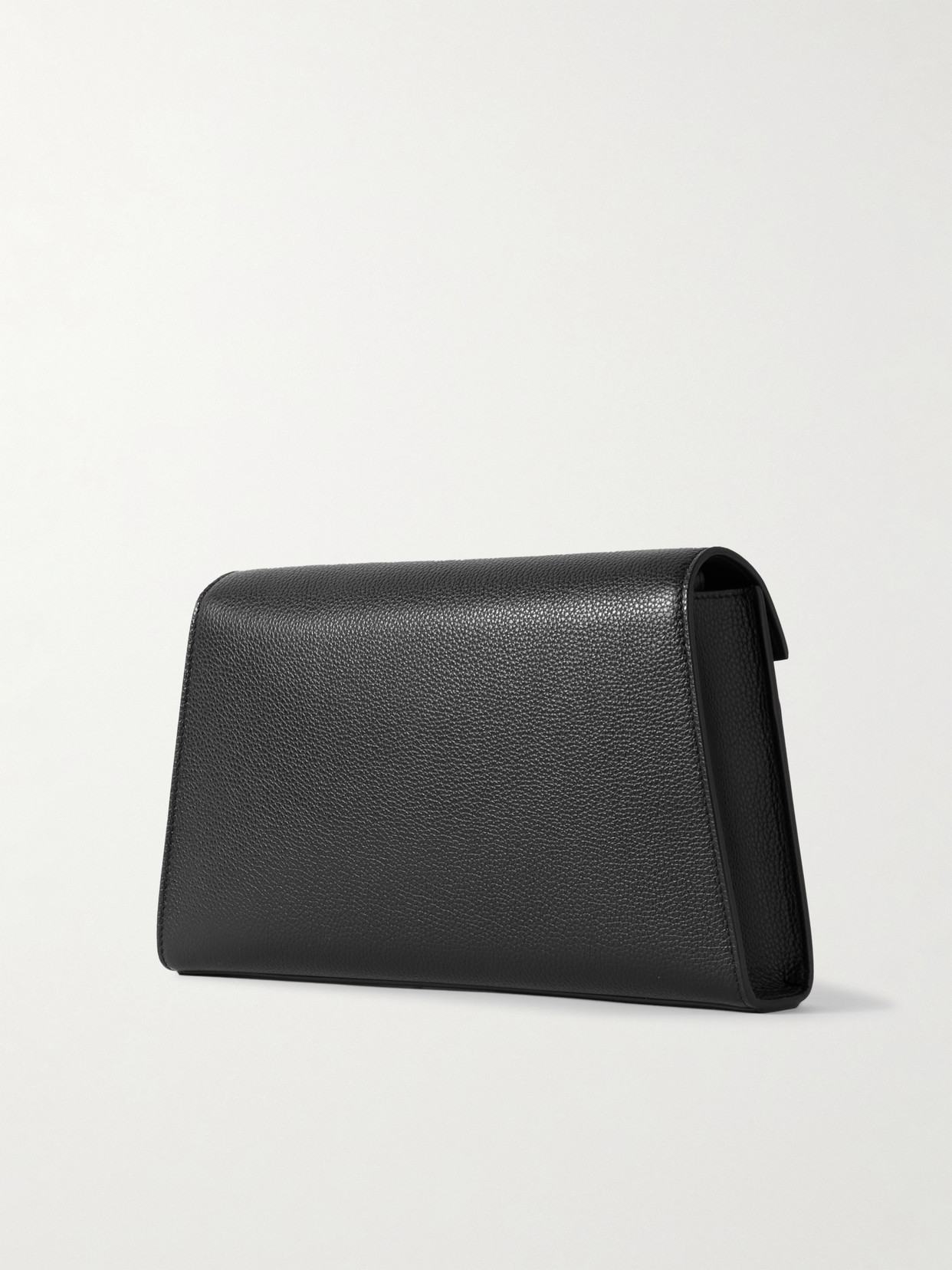 Savette Symmetry Shoulder Bag In Grained Calf Leather In Black