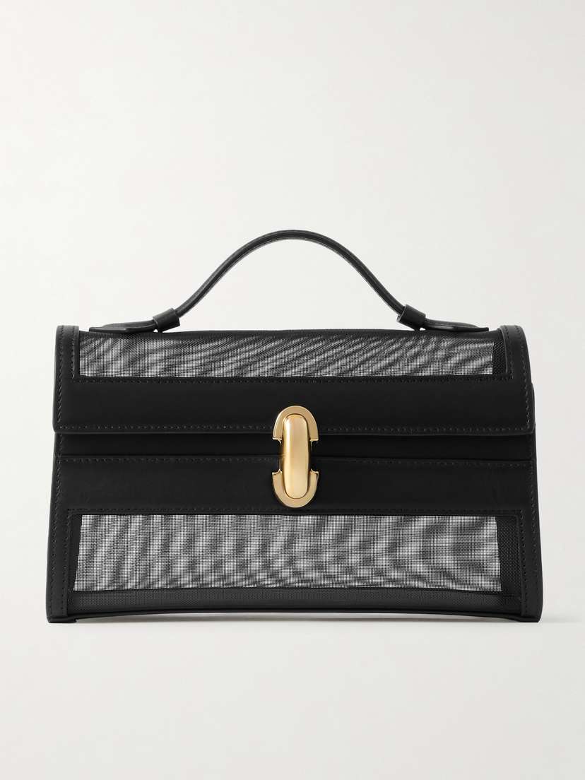 Savette Symmetry Pochette Leather And Mesh Tote