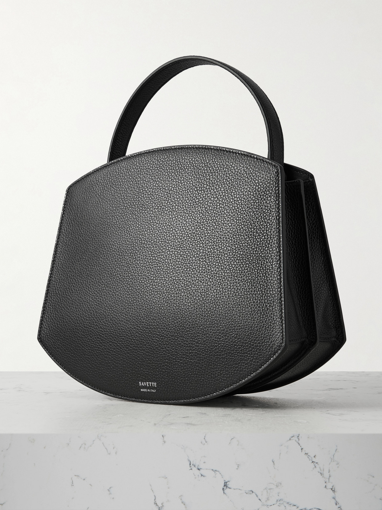Savette Florence 25 Textured-leather Tote In Black