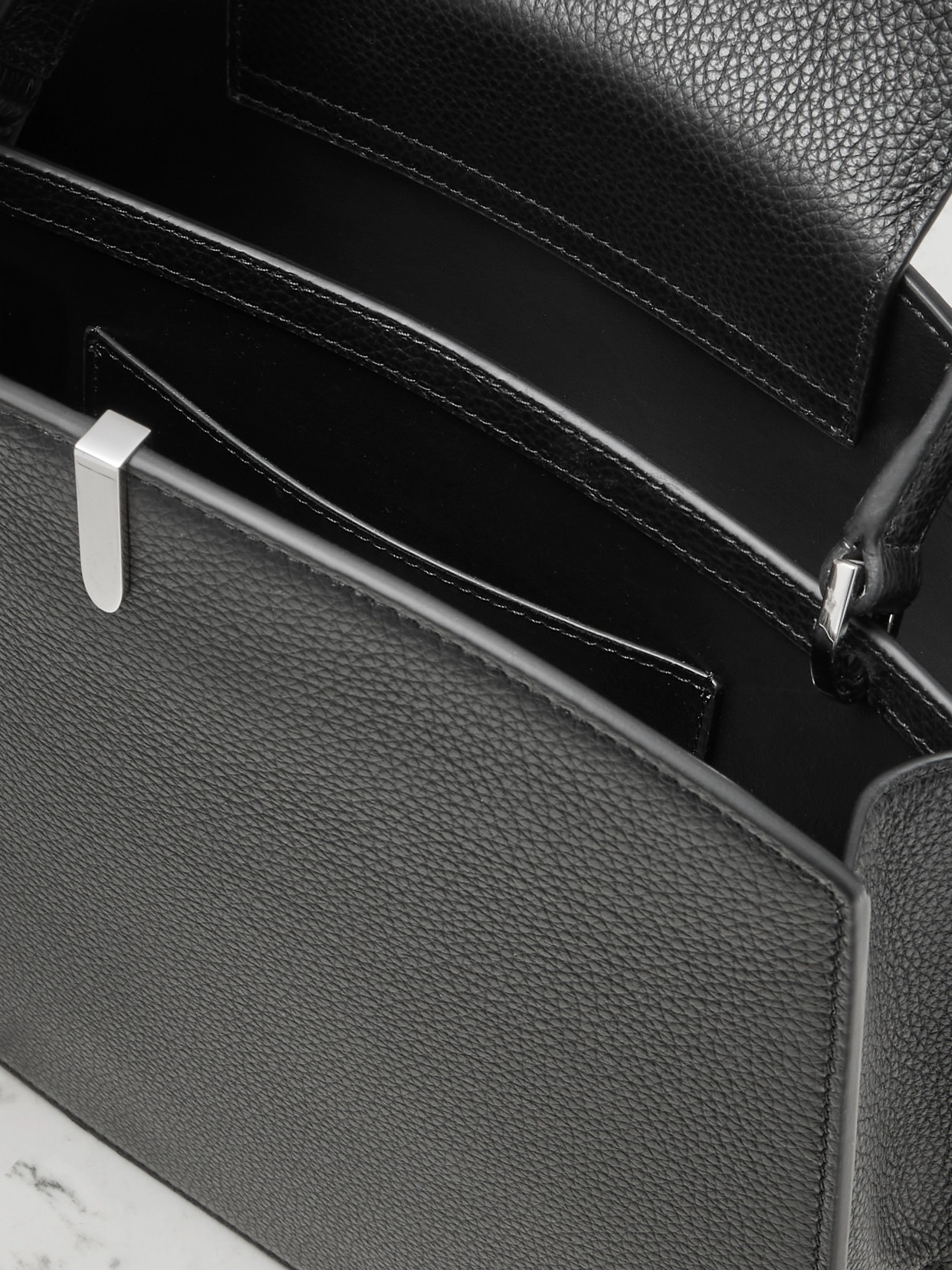 Savette Florence 25 Textured-leather Tote In Black