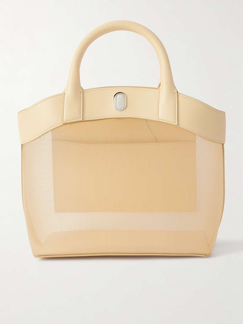 Savette Tondo Leather-trimmed Mesh Tote