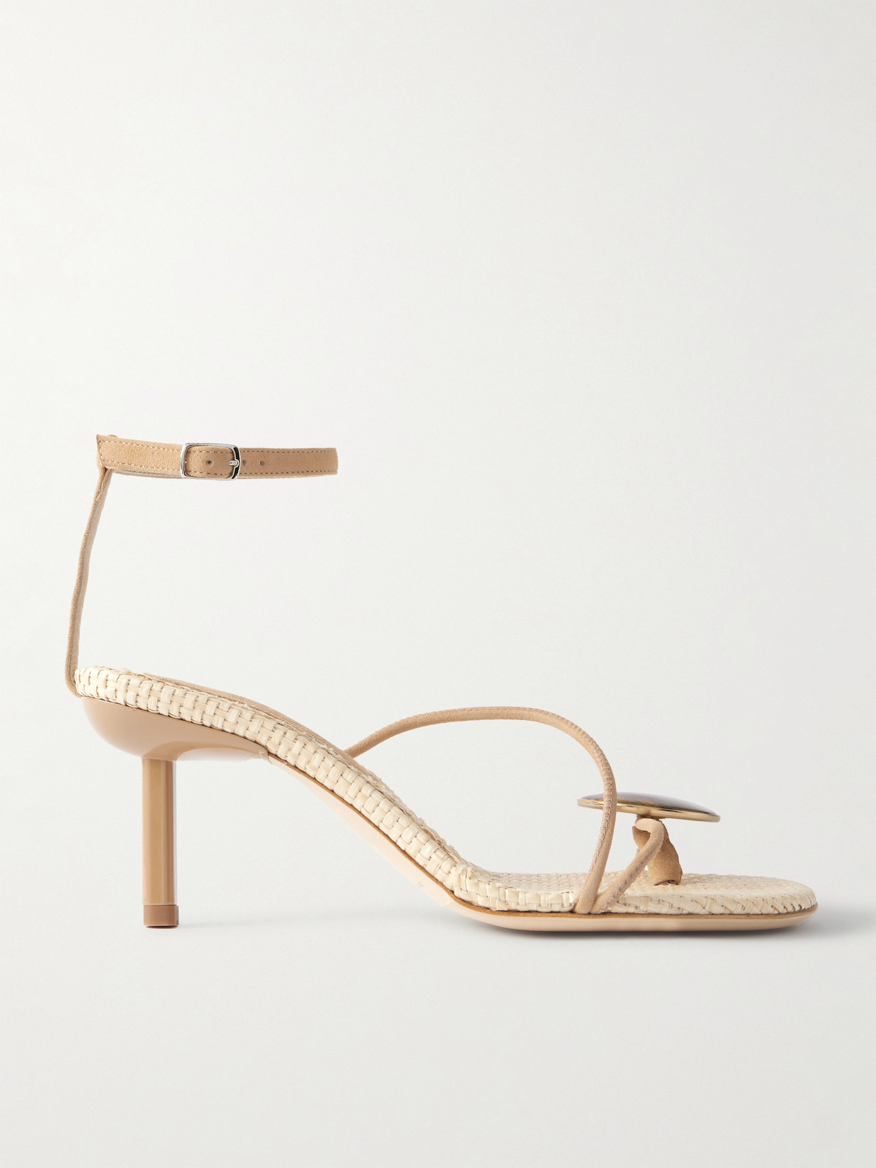 Christopher Esber Doma Stone-embellished Suede Sandals In Neutrals