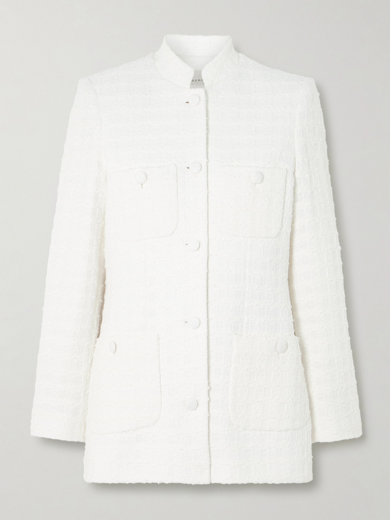 Liberowe Raja Checked Cotton-blend Bouclé-tweed Jacket In White