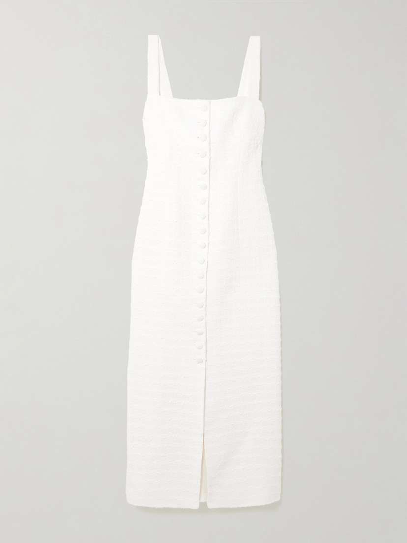 LIBEROWE Joan Checked Cotton-blend Tweed Midi Dress