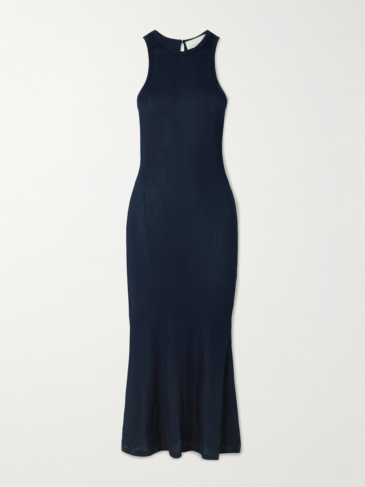 Liberowe Joan Ribbed Jersey Midi Dress In Blue