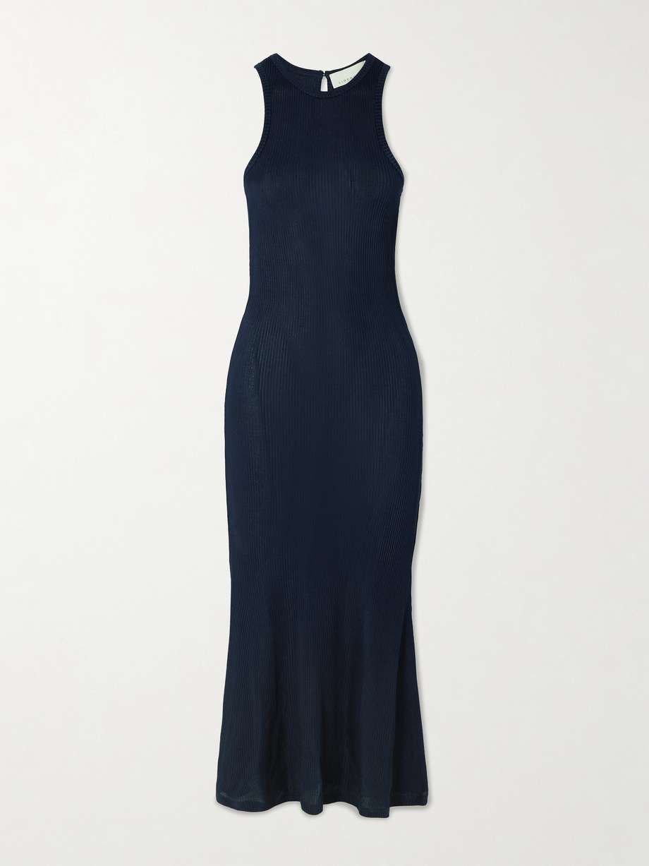joan ribbed jersey midi dress
