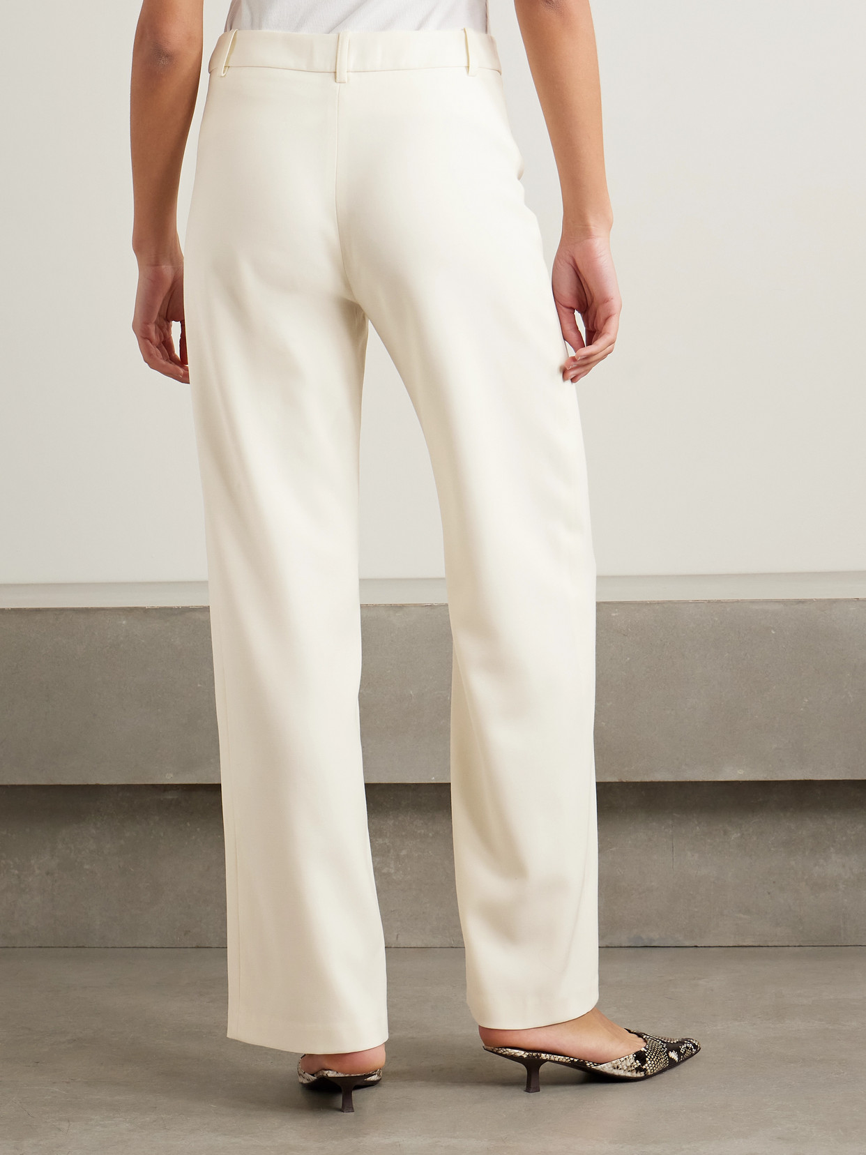 LIBEROWE ALICE WOOL-CREPE STRAIGHT-LEG PANTS
