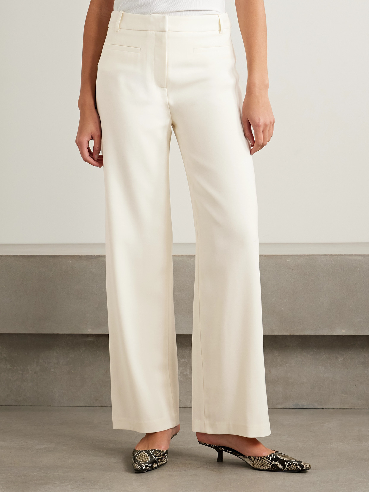 LIBEROWE ALICE WOOL-CREPE STRAIGHT-LEG PANTS