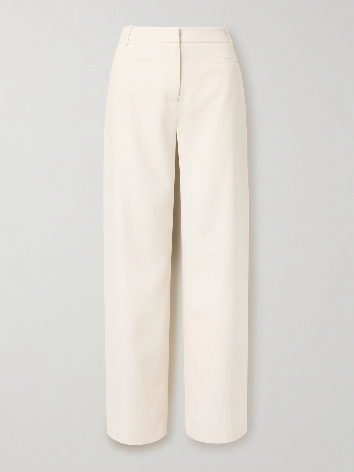 Liberowe Alice Wool-crepe Straight-leg Pants In Cream