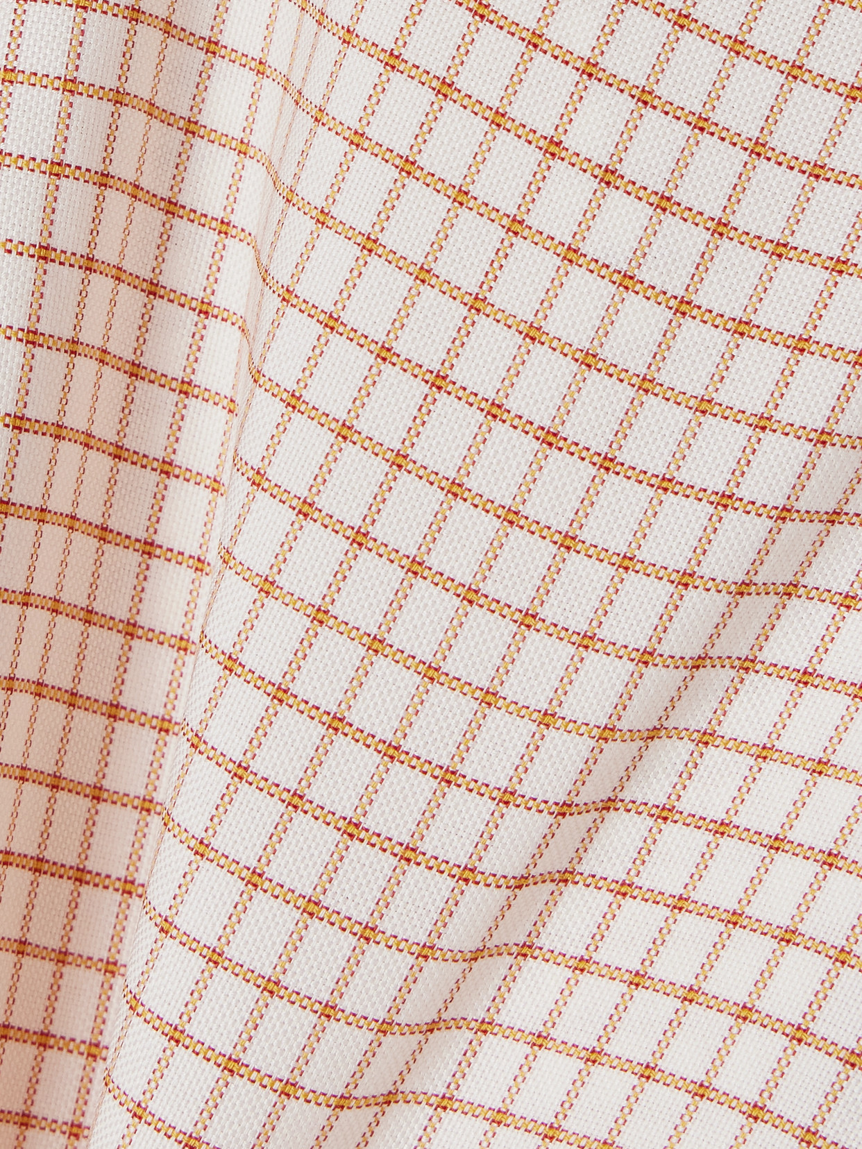 Liberowe Lavinia Checked Wool And Cotton-blend Top In Cream