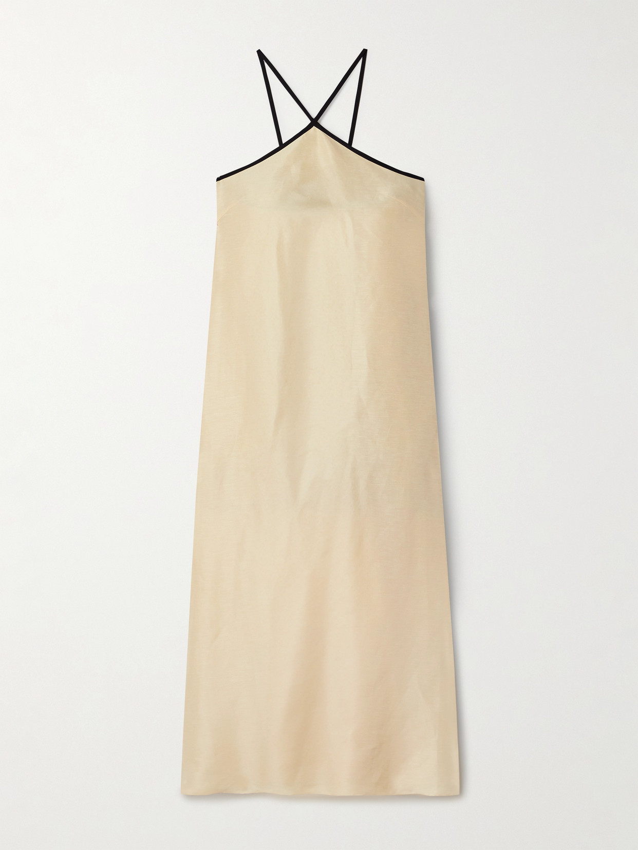Liberowe Helena Linen-blend Midi Dress In Cream