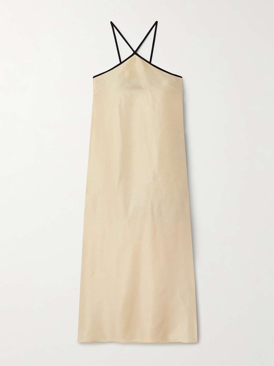 helena linen-blend midi dress