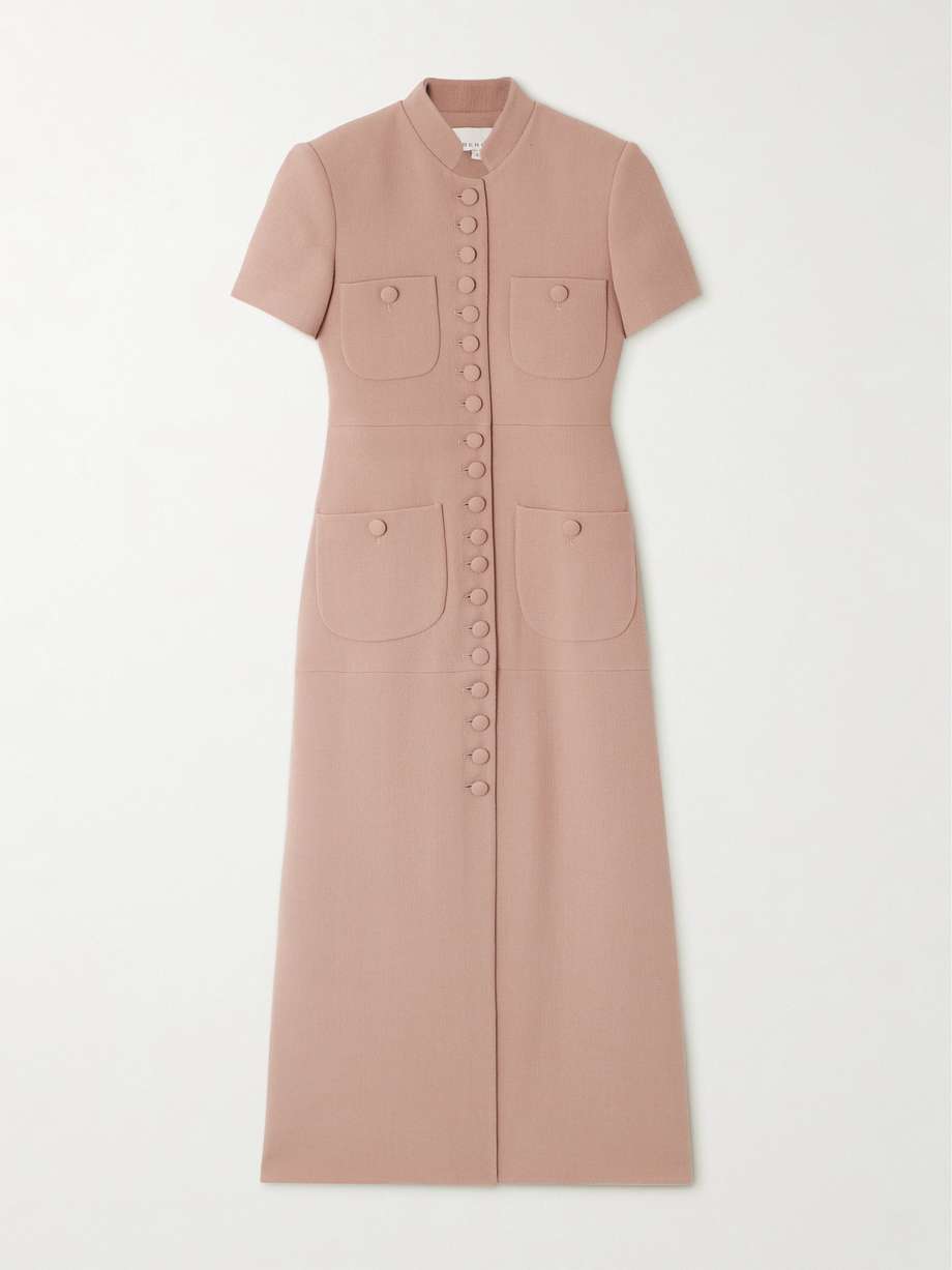 imperial wool-crepe midi dress