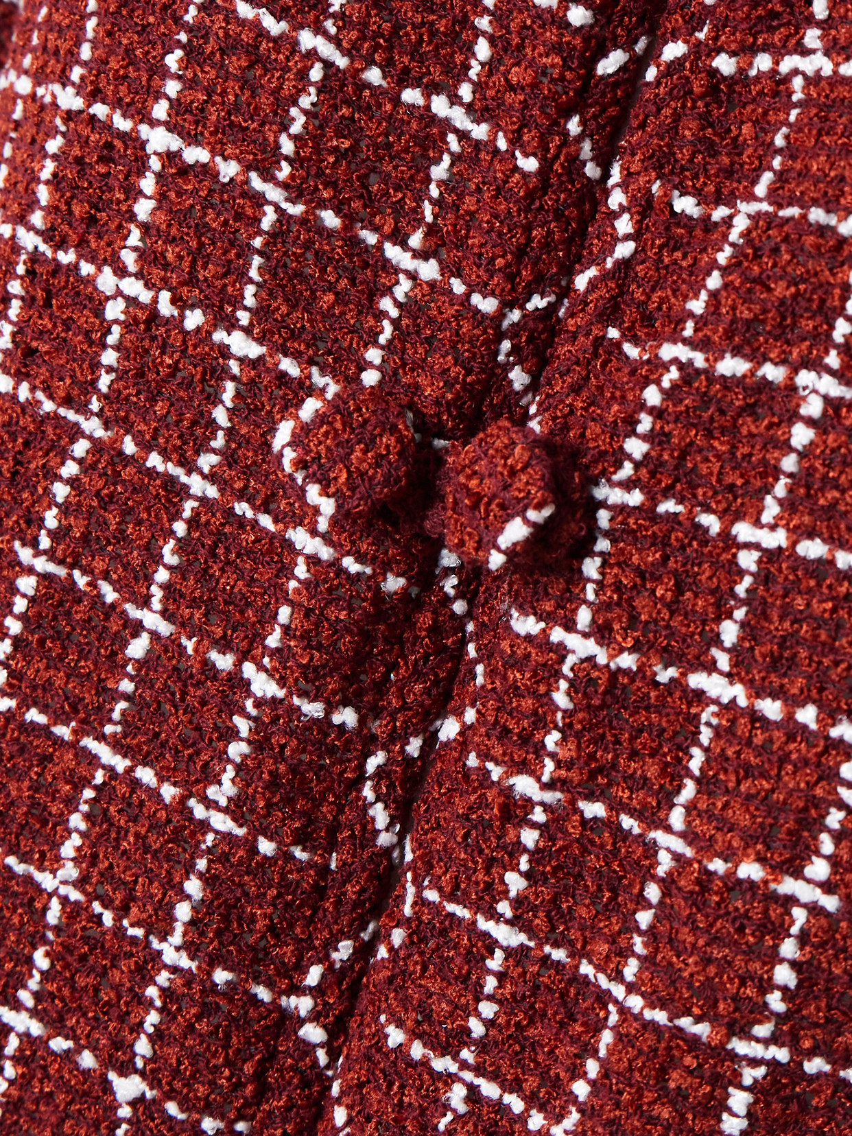 Liberowe Agatha Checked Tweed Coat In Burgundy