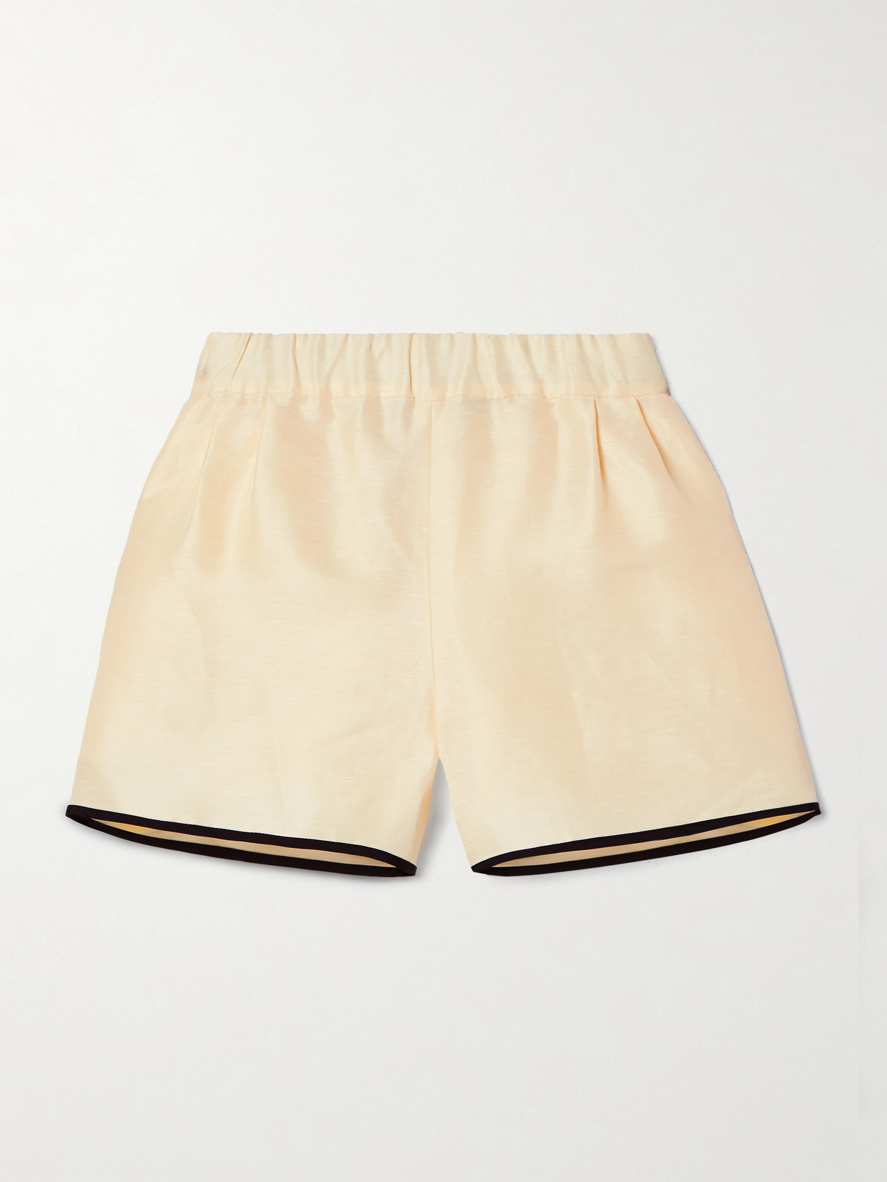Liberowe Sabina Two-tone Linen-blend Shorts In Neutrals
